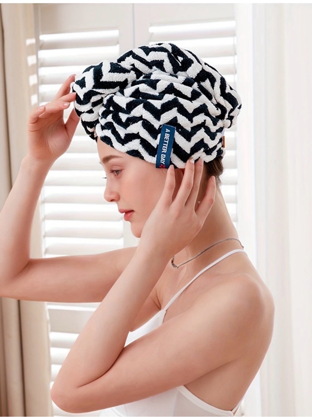 Microfiber Hair Towel Wrap in Gray